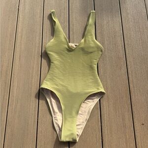Zulu & Zephyr Olive Green Swimsuit - SIGNATURE STRIPE BIKINI ONE PIECE XS
